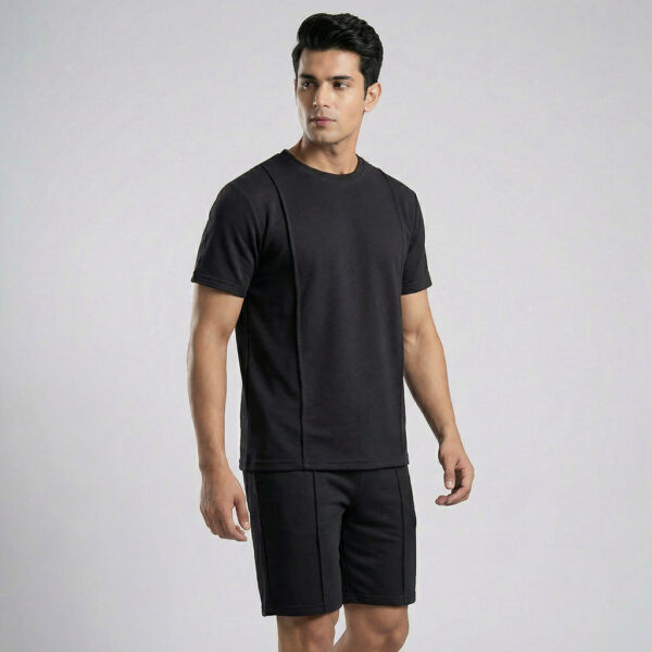 Basic Self Piping Co-Ord Set - Black