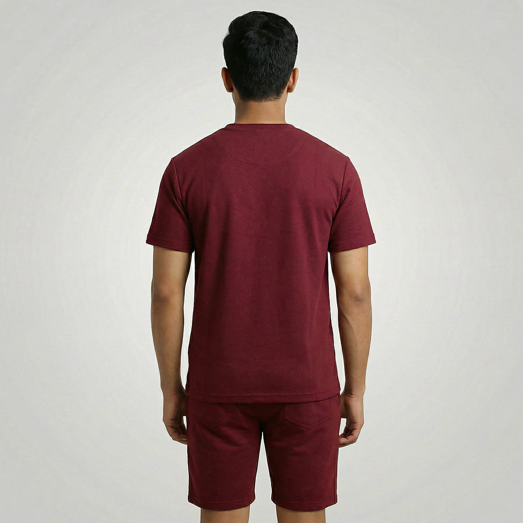 Basic Self Piping Co-Ord Set - Maroon - Image 4