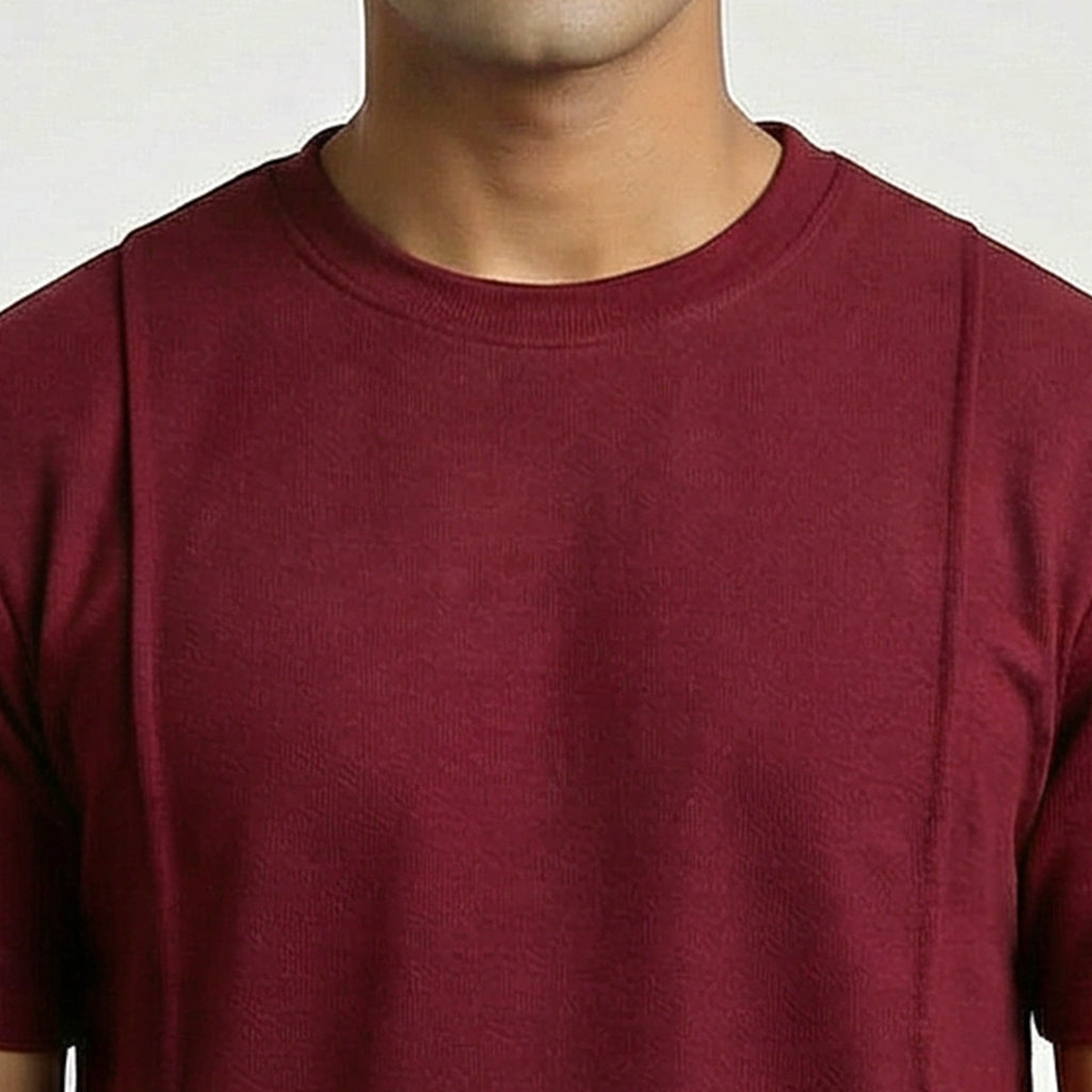 Basic Self Piping Co-Ord Set - Maroon - Image 3