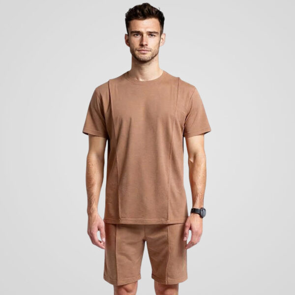 Basic Self Piping Co-Ord Set - Mocha