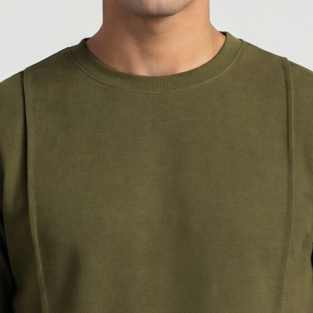 Basic Self Piping Co-Ord Set - Olive - Image 3