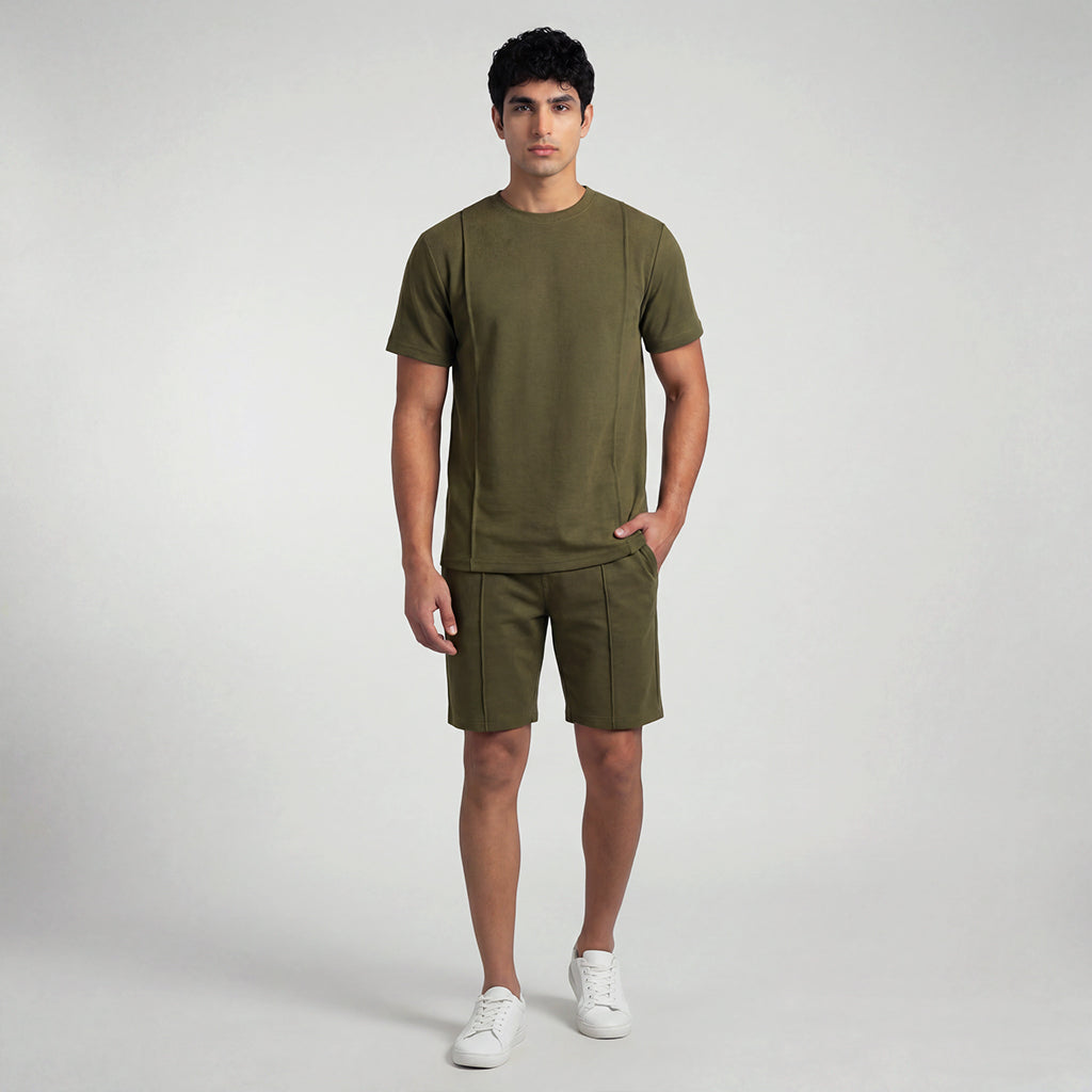 Basic Self Piping Co-Ord Set - Olive - Image 5