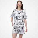 Black Doodle Women Co-Ord Set