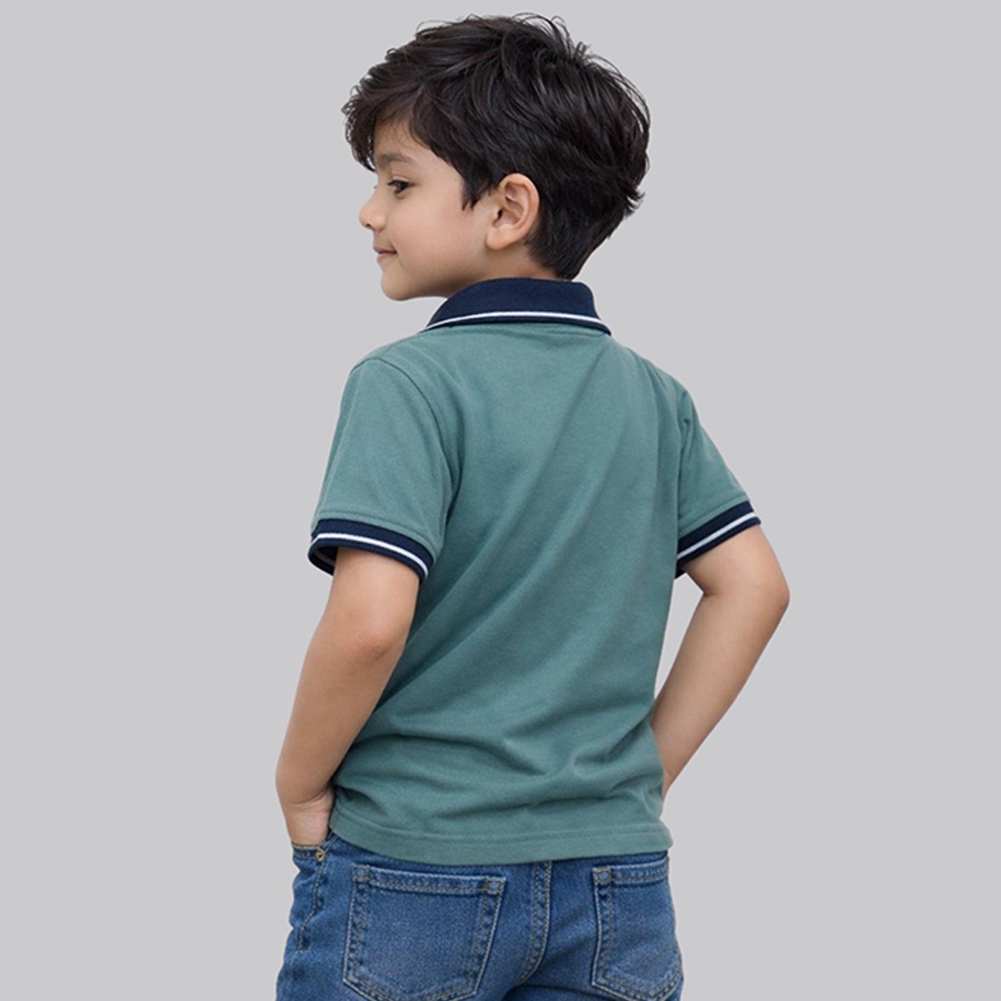 Kids Tipped Polo - Mint - Image 3