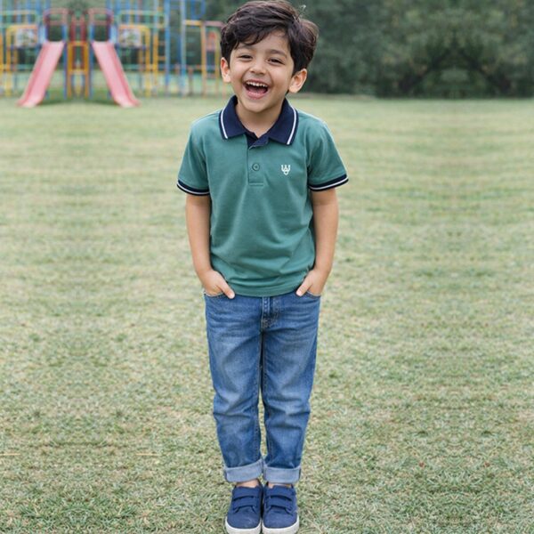 Kids Tipped Polo - Mint