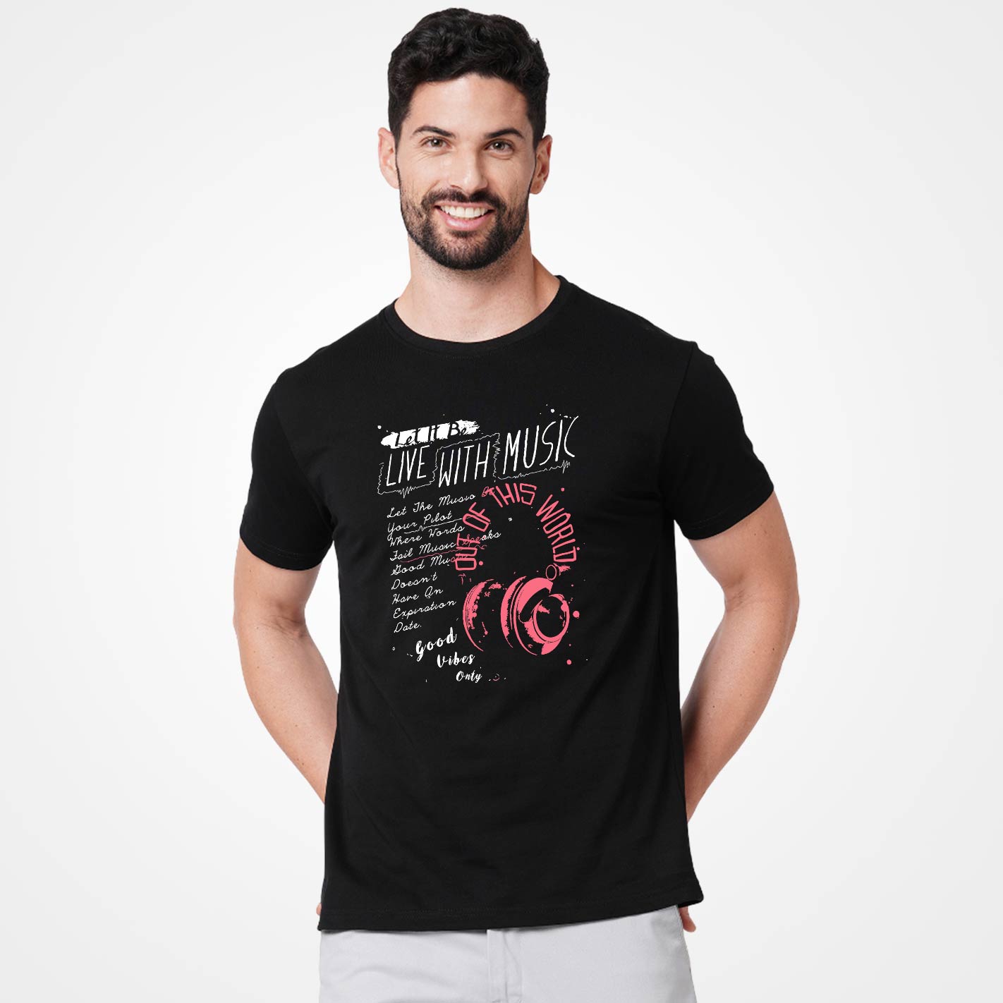 Live With Music T-Shirt - Image 4