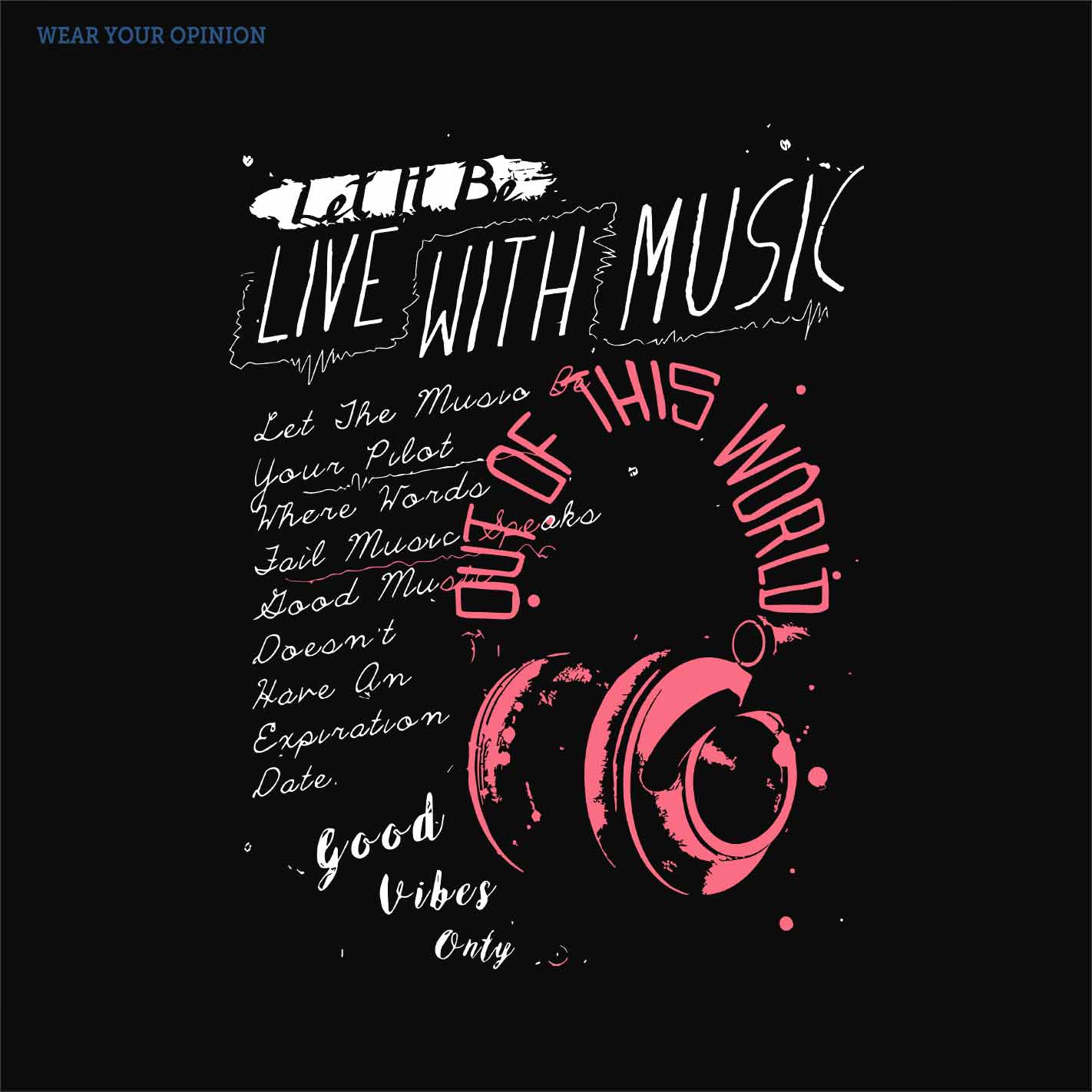 Live With Music T-Shirt - Image 2