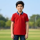 Kids Solid Polo - Red