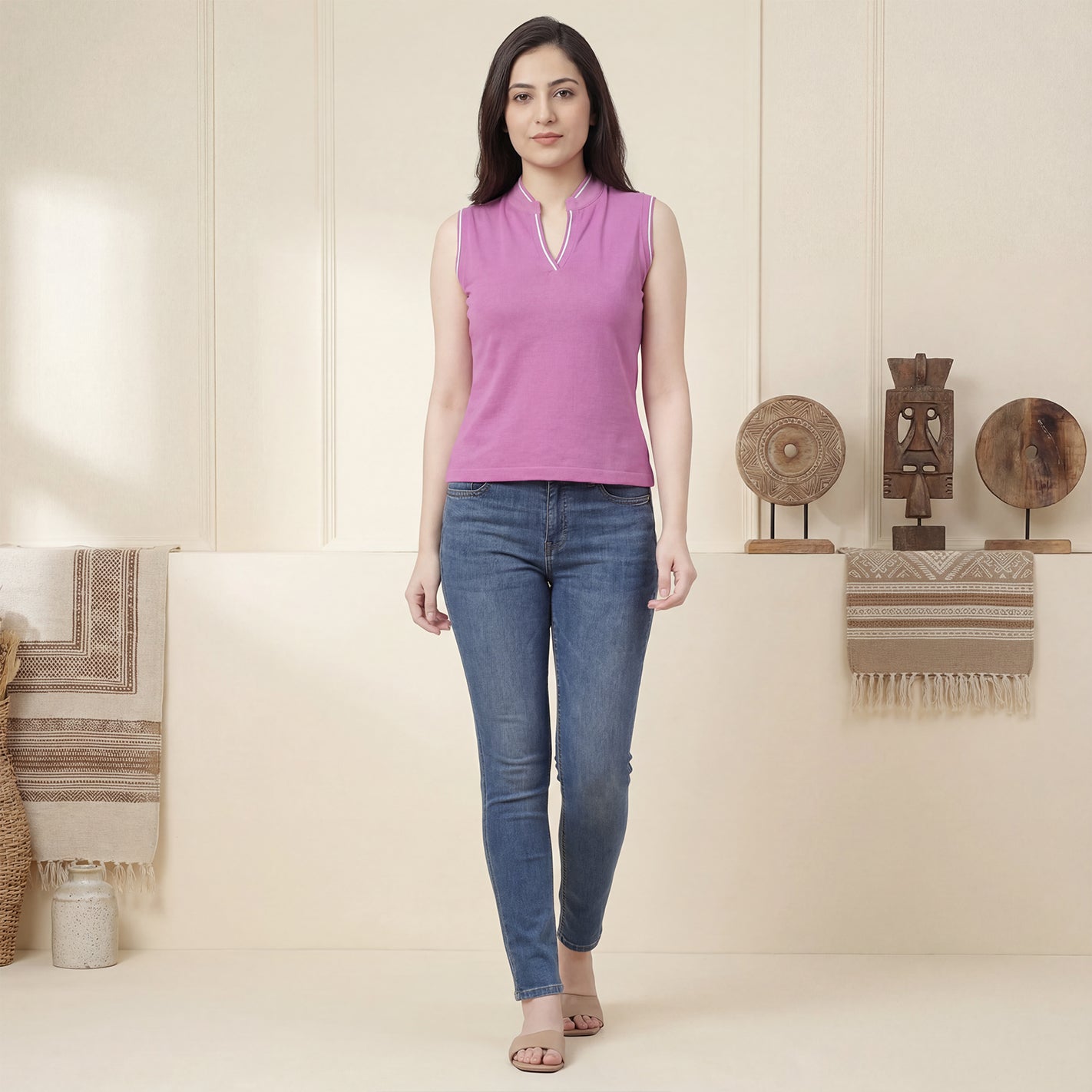 V Placket SL Polo - Lavender - Image 2