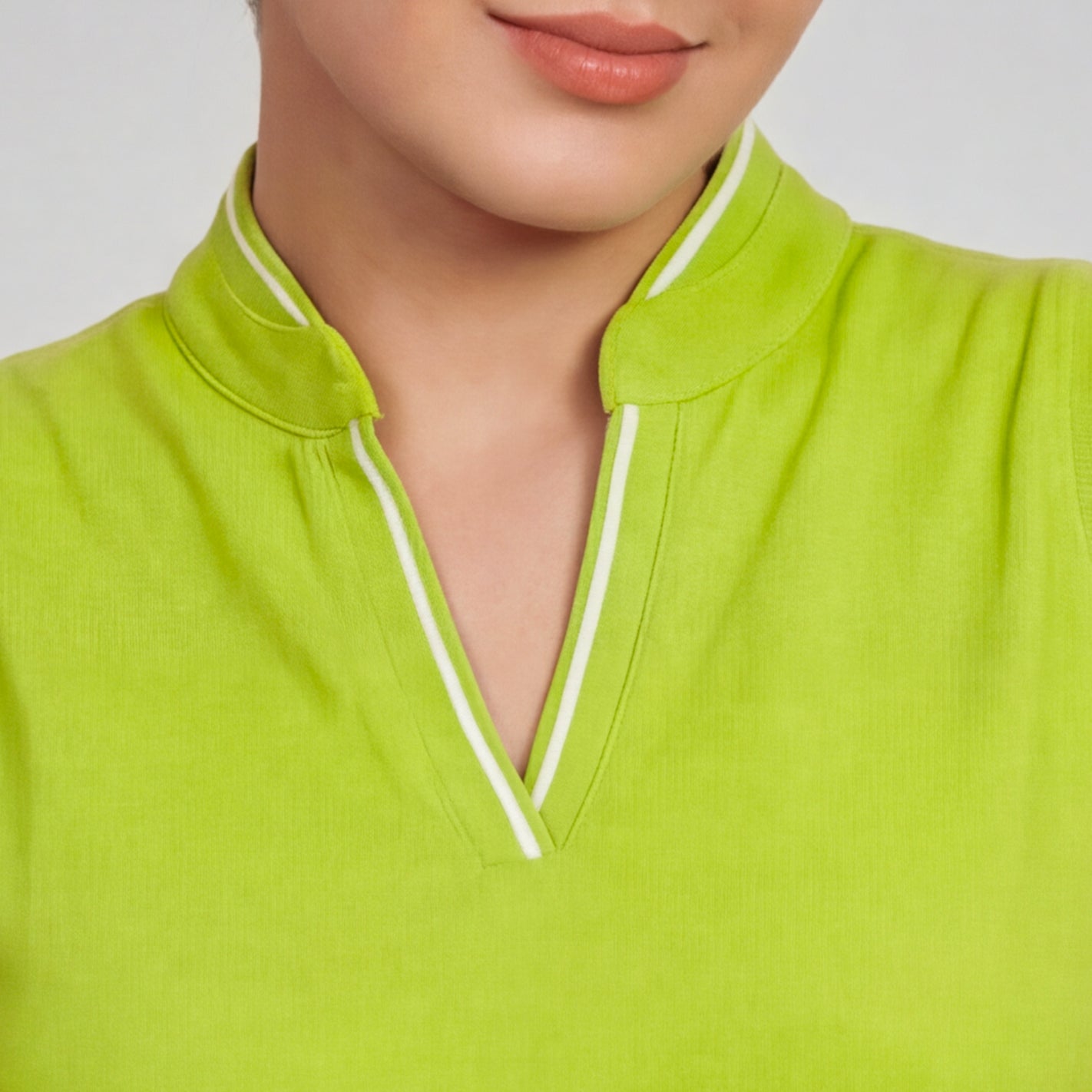V Placket SL Polo - Lime Punch - Image 3