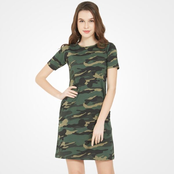 Green Camo T-Shirt Dress