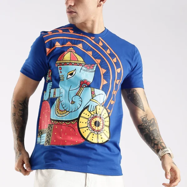 Shree Ganesh Maharaj T-Shirt – Neel Raj Blue