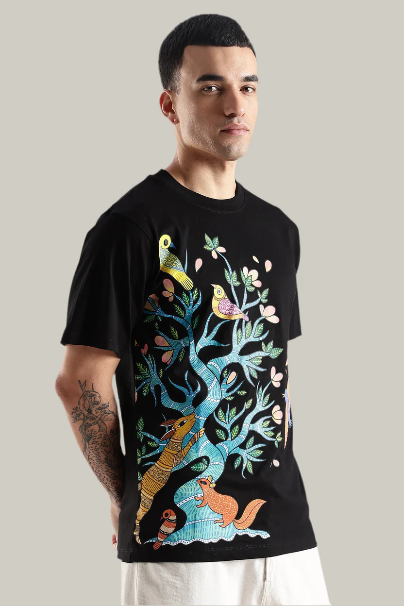 Vriksha Leela Oversized T-Shirt – Kaal Black
