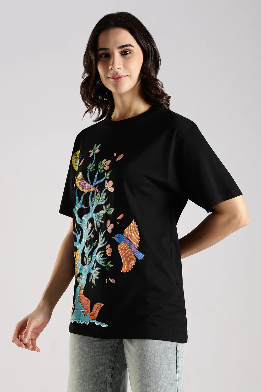 Vriksha Leela Oversized T-Shirt – Kaal Black - Image 5