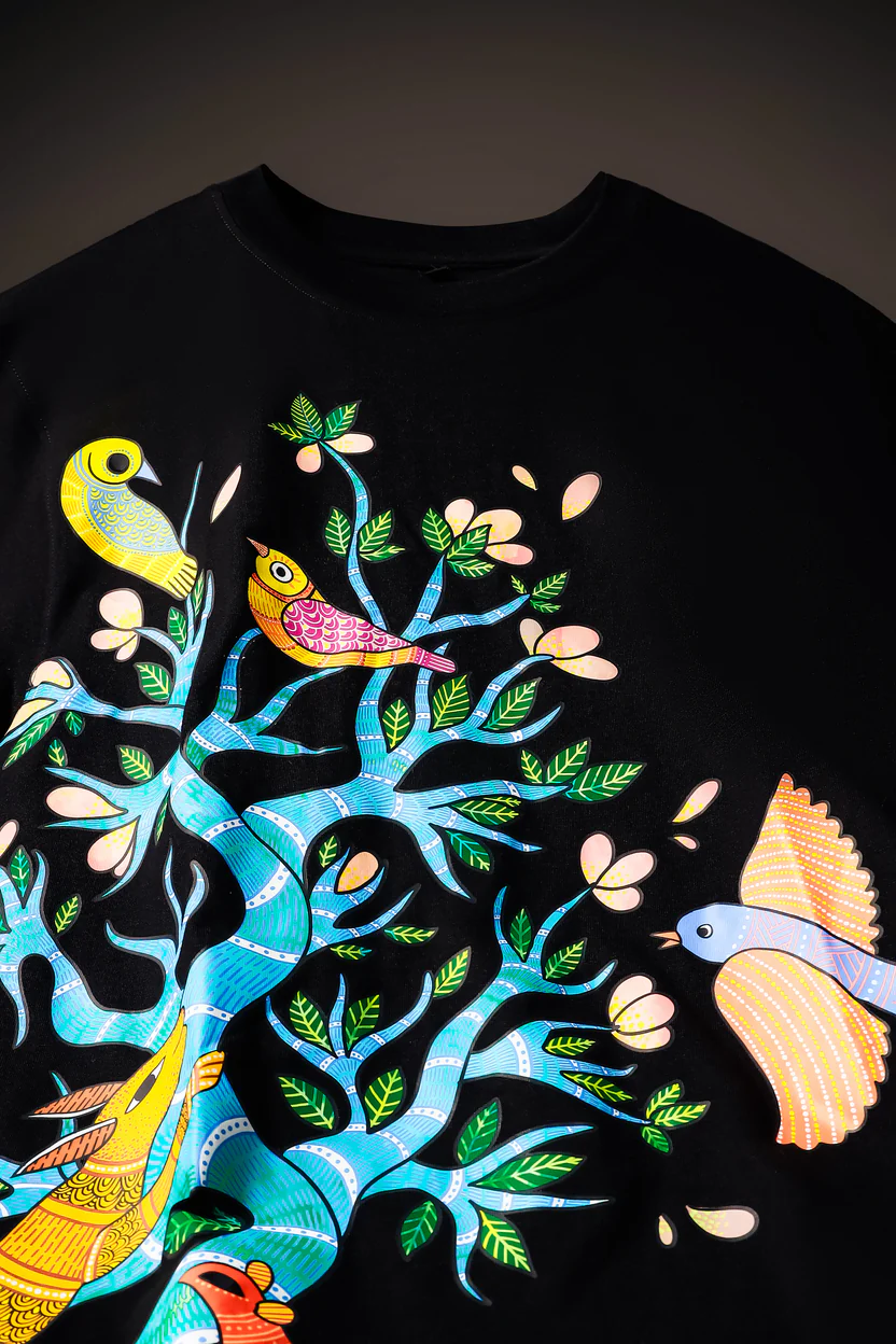 Vriksha Leela Oversized T-Shirt – Kaal Black - Image 4