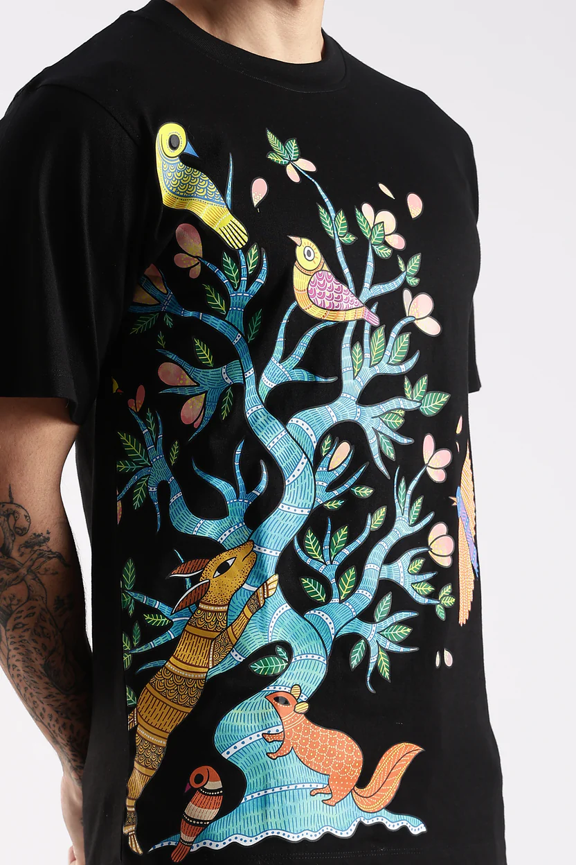 Vriksha Leela Oversized T-Shirt – Kaal Black - Image 3