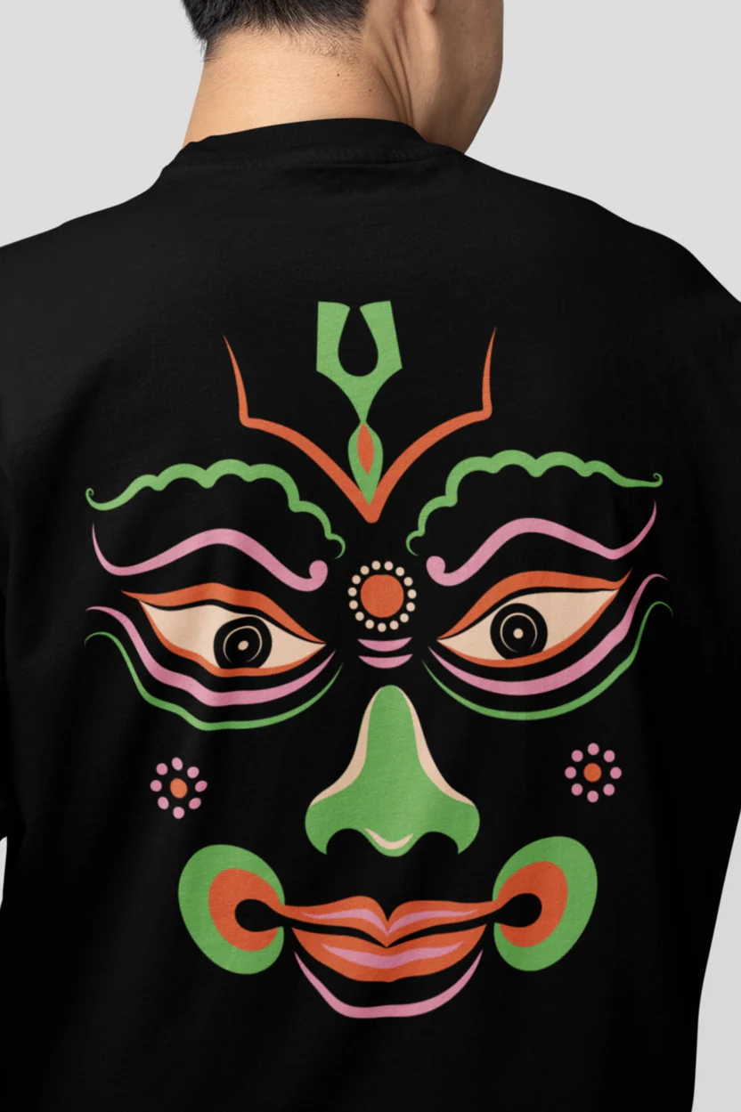 Kathakali Veer Oversized T-Shirt – Kaal Black - Image 5