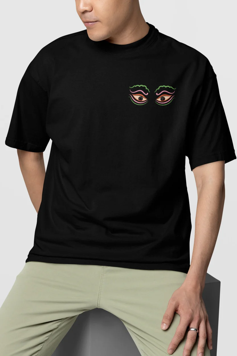 Kathakali Veer Oversized T-Shirt – Kaal Black - Image 3