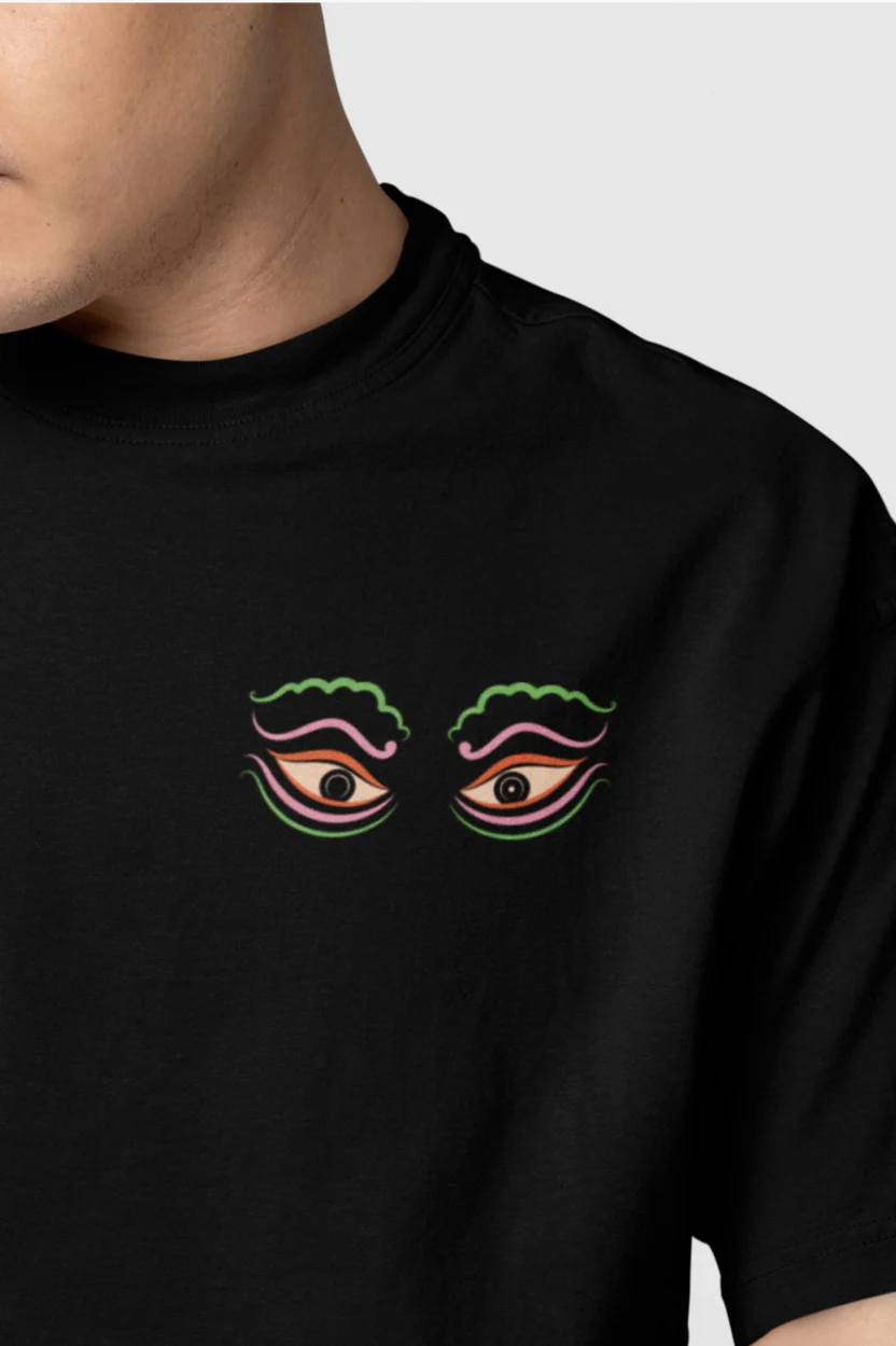 Kathakali Veer Oversized T-Shirt – Kaal Black - Image 2