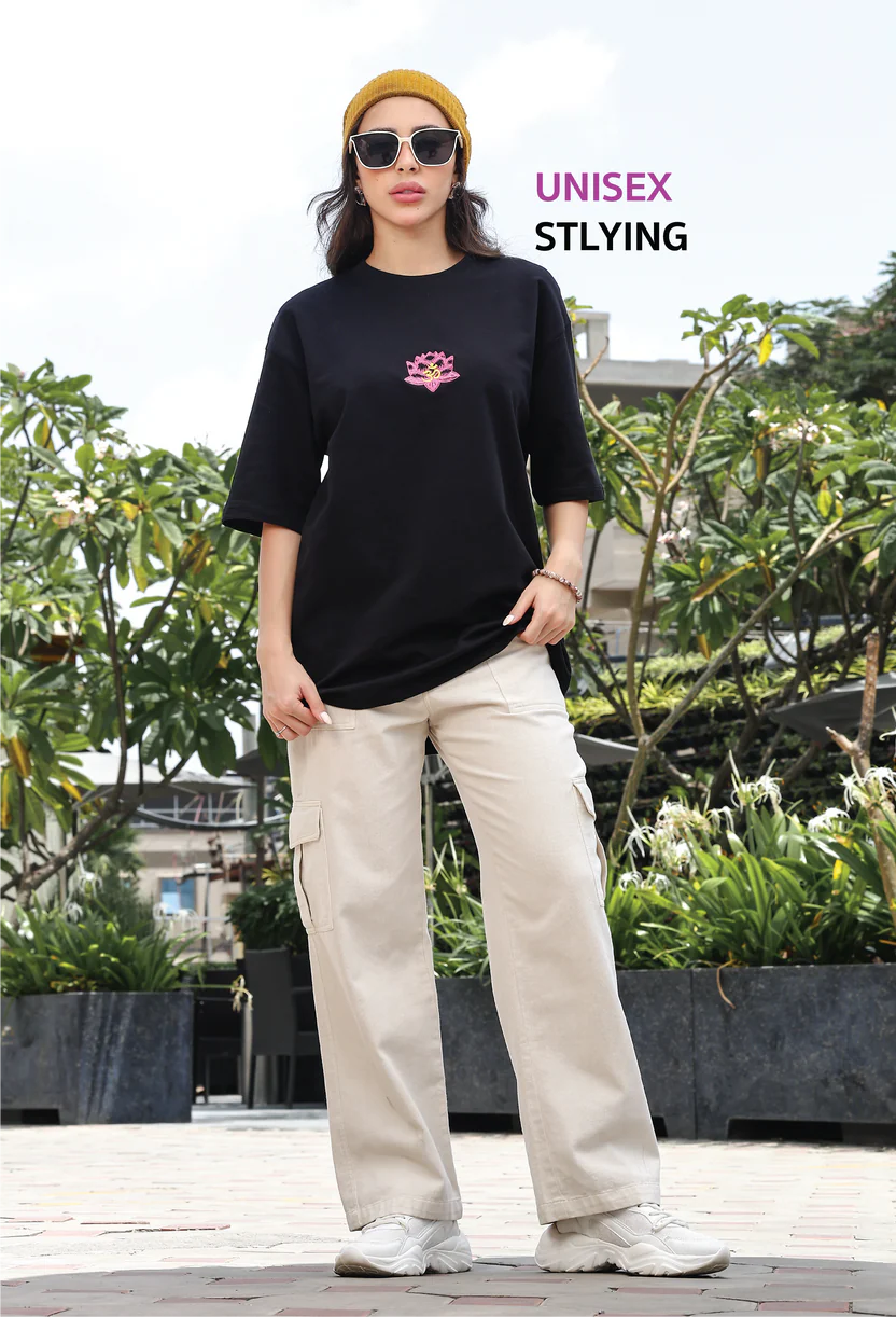 Padma Mantra Oversized T-Shirt – Shakti Black - Image 5