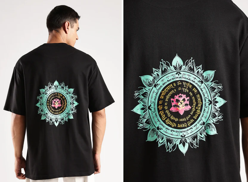 Padma Mantra Oversized T-Shirt – Shakti Black - Image 3