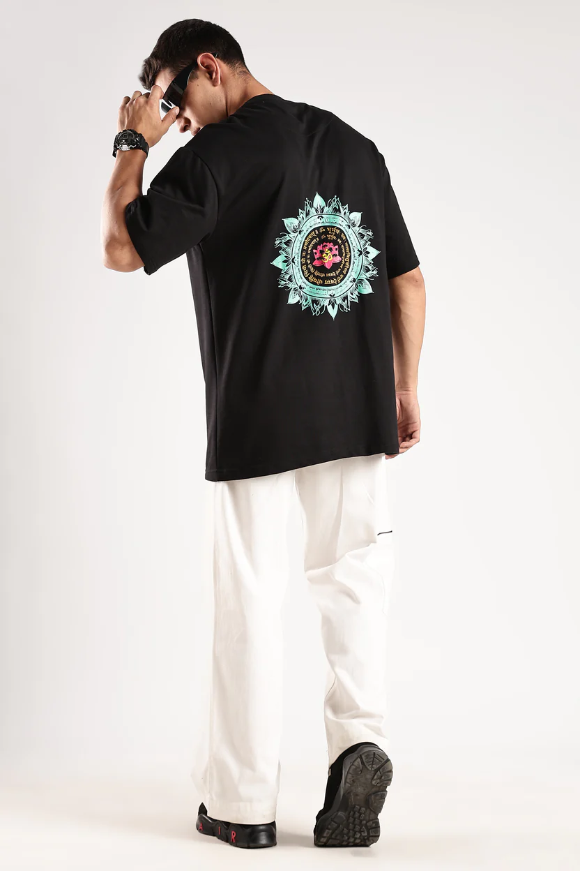 Padma Mantra Oversized T-Shirt – Shakti Black - Image 2