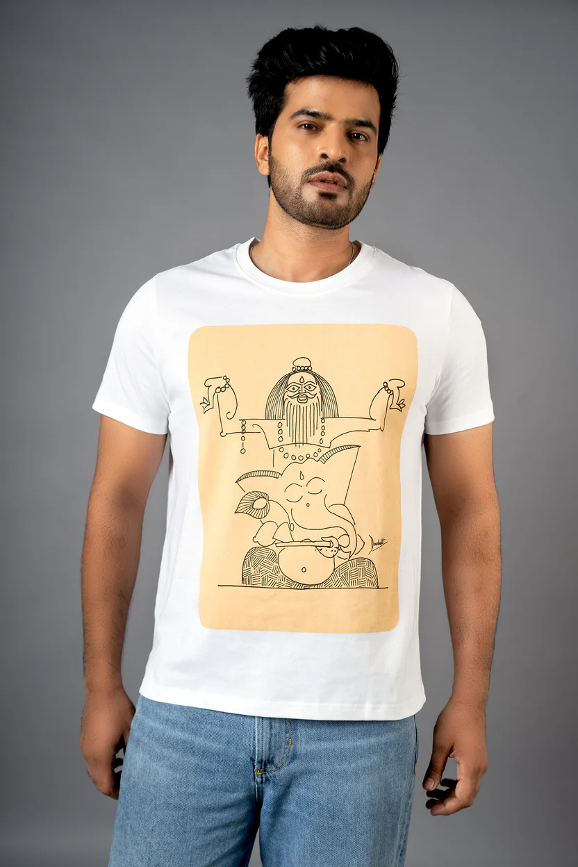 Nritya Ganesh Classic T-Shirt – Shubh White - Image 3