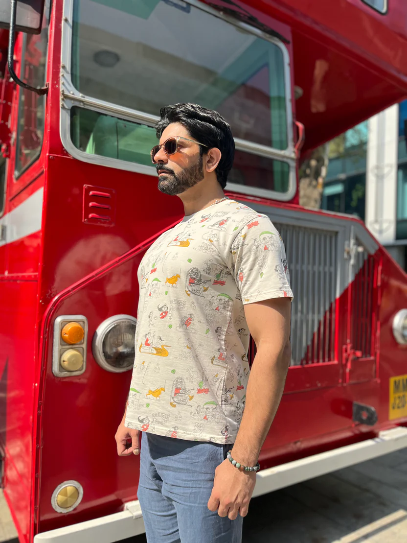 Mythology Print Casual T-Shirt - Image 4